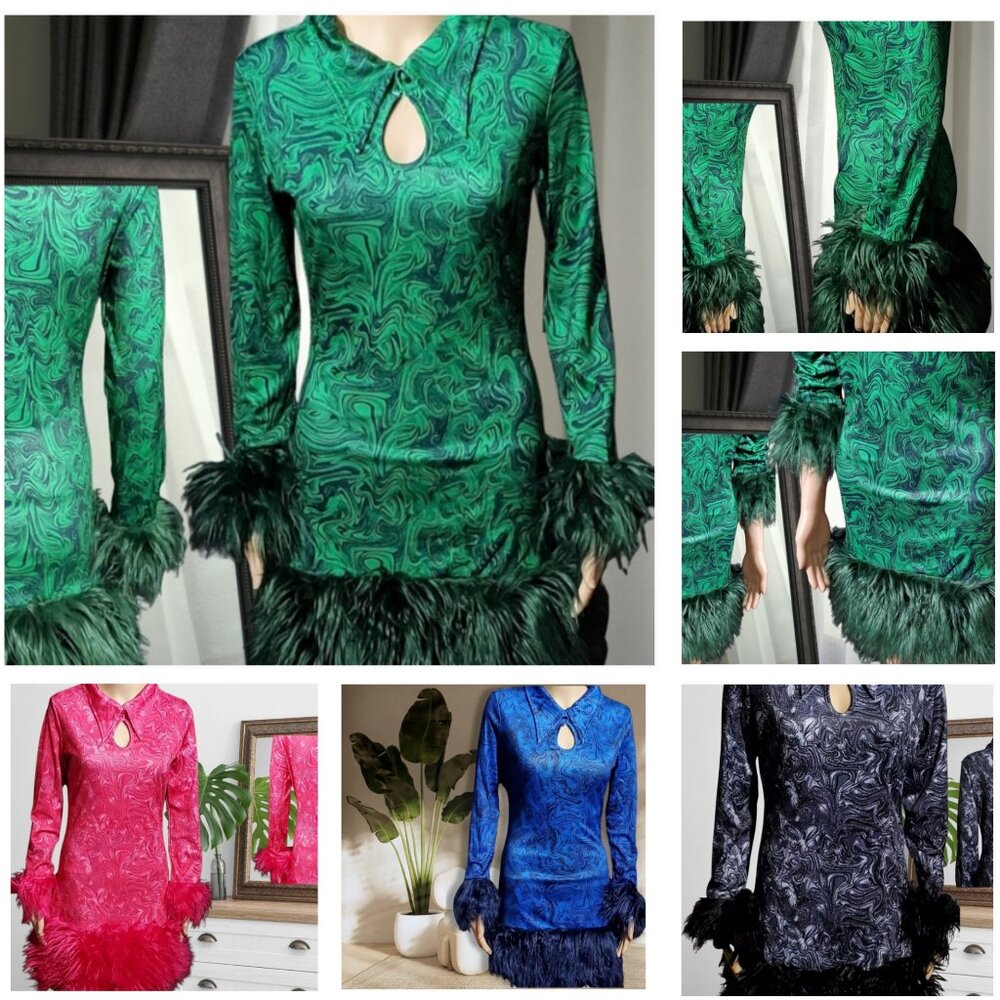 NWT Faux Fur Bodycon Dress Bundle — Set of 4 — 2XL Multiple Colors